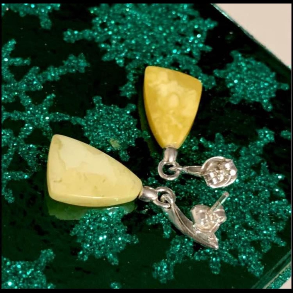 Sterling silver 925 Baltic amber earrings